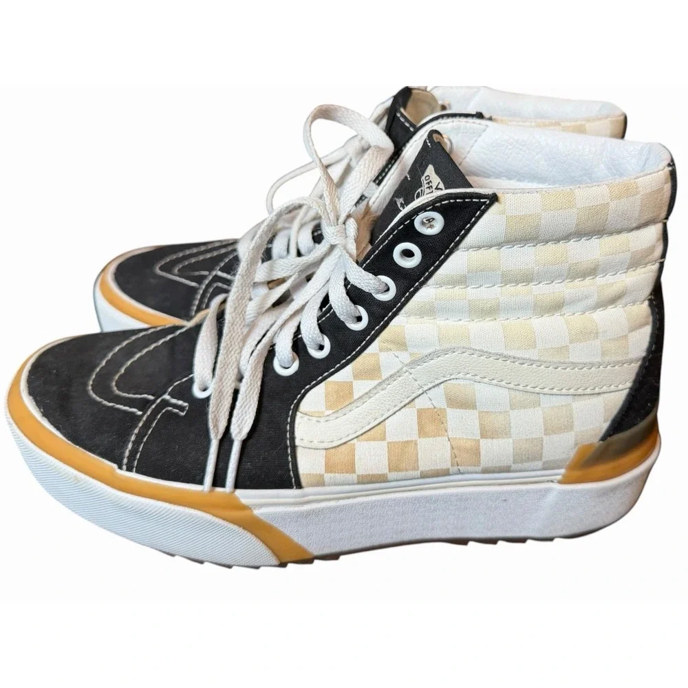 Vans Sk8-Hi Stacked Checkerboard Platform Sneakers Mens 8.5 Womens 10